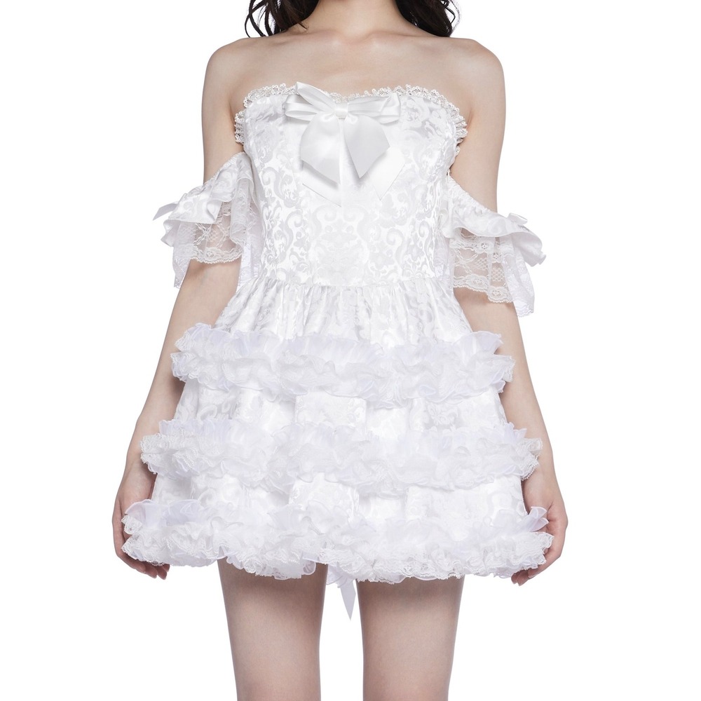 Widow Dolls Kill Sweet As Sin White Lace Mini Dress Women XL Halloween Costume